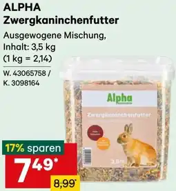 Lagerhaus Alpha Zwergkaninchenfutter Angebot