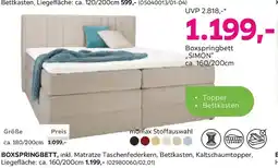 Mömax Boxspringbett Simon in Beige Angebot