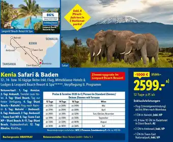 Lidl Reisen Kenia Safari & Baden Angebot
