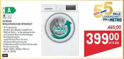 Metro SIEMENS WASCHMASCHINE WM14N127 Angebot
