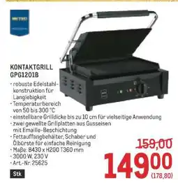 Metro KONTAKTGRILL GPG1201B Angebot
