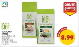 PENNY ECHT BIO! HOCHLAND-KAFFEE Angebot