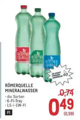 Metro Roemerquelle Mineralwasser Angebot
