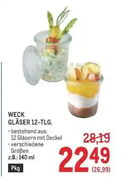Metro WECK GLÄSER 12-TLG Angebot