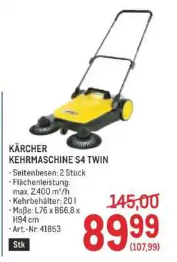 Metro KÄRCHER KEHRMASCHINE S4 TWIN Angebot
