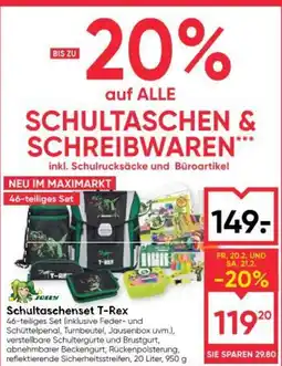 Maximarkt Schultaschenset T-Rex Angebot