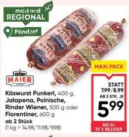 Maximarkt Punkerl Jalapena, Polnische, Rinder Wiener Florentiner Angebot