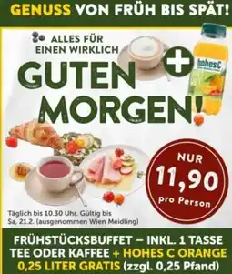 Interspar Tasse tee oder kaffee + hohes c orange Angebot