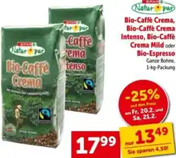 Interspar Bio-Caffè Crema, Bio-Caffè Crema Intenso, Bio-Caffè Crema Mild oder Bio-Espresso Angebot