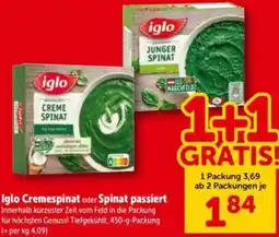 Interspar Iglo Cremespinat oder Spinat passiert Angebot