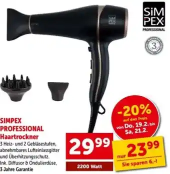Simpex professional haartrockner