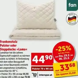 Interspar Frankenstolz Polster oder Steppdeck Angebot