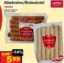 Wurstico Käsekrainer/Bratwürstel Angebot