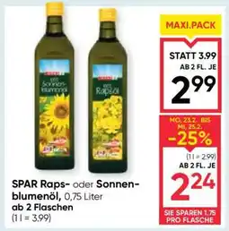 Maximarkt SPAR Raps- oder Sonnenblumenöl Angebot