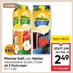 Maximarkt Pfanner Saft oder Nektar Angebot