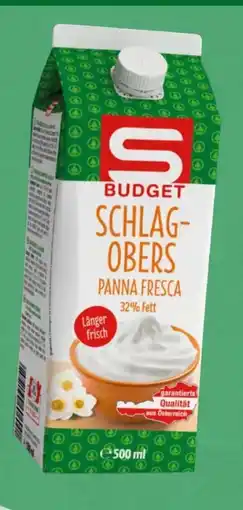 Spar S Budget Schlagobers Angebot
