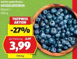 Hofer Heidelbeeren Angebot