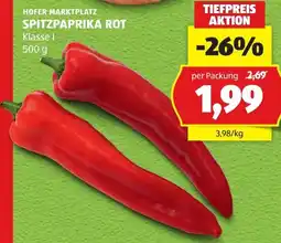 Hofer Spitzpaprika rot Angebot