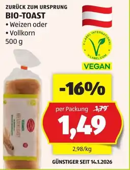 Hofer Bio Toast Angebot