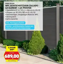 Hofer Wpc sichtschutzzaun callado 4x element + 6x pfosten Angebot