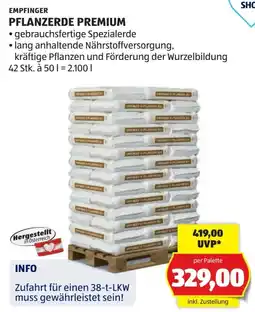 Hofer Empfinger pflanzerde premium Angebot