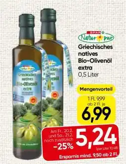 Spar Griechisches natives Bio-Olivenöl extra Angebot