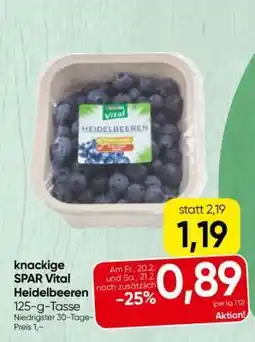 Spar knackige SPAR Vital Heidelbeeren Angebot