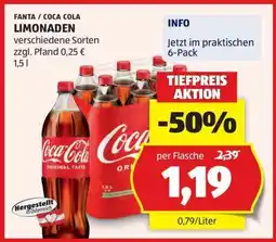 Hofer FANTA / COCA COLA LIMONADEN Angebot