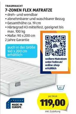 Hofer 7-ZONEN FLEX MATRATZE Angebot