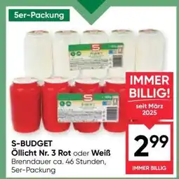 Maximarkt S-BUDGET ÖLlicht Nr. 3 Rot oder Weiß Angebot