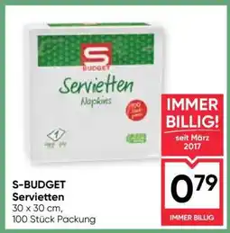 Maximarkt S-BUDGET Servietten Angebot
