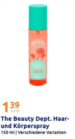 Action The Beauty Dept. Haar und Körperspray Angebot