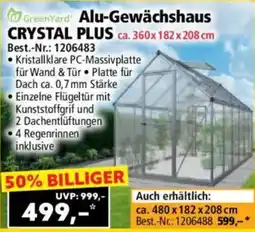 Norma Green yard alu-gewächshaus crystal plus Angebot