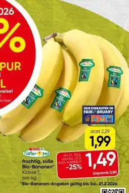 Spar Fruchtig-süße Bio-Bananen Angebot