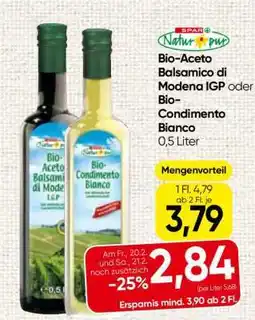 Spar Bio-Aceto Balsamico di Modena IGP oder Bio-Condimento Bianco Angebot