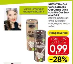 Spar NUSSYY Bio Oat Caffè Latte, Bio Oat Cacao Drink oder Bio Oat Banana Drink Angebot