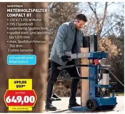 Hofer SCHEPPACH METERHOLZSPALTER COMPACT 8T Angebot