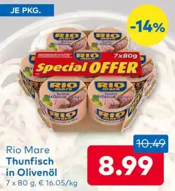 T&G Rio Mare Thunfisch in Olivenöl Angebot