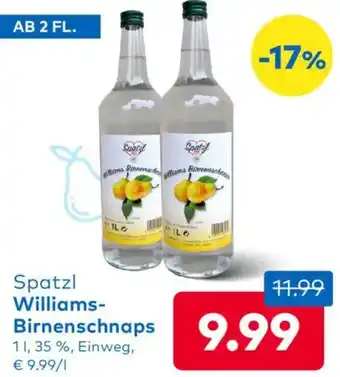 T&G Spatzl Williams- Birnenschnaps Angebot