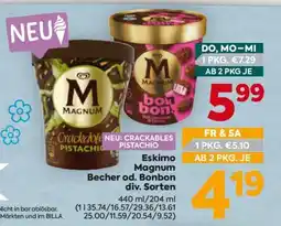 Billa Eskimo Magnum Becher od. Bonbon div. Sorten Angebot