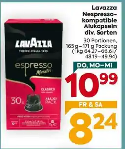 Billa Lavazza Nespresso- kompatible Alukapseln div. Sorten Angebot