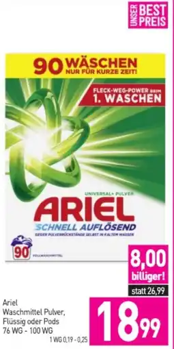 Sutterlüty Ariel waschmittel pulver flüssig oder pods Angebot