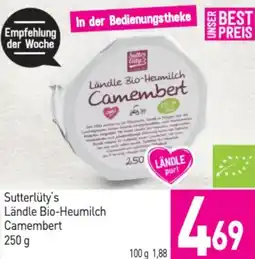 Sutterlüty Sutterlütys Ländle Bio Heumilch Camembert Angebot