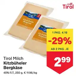 MPreis Tirol Milch Kitzbüheler Bergkäse Angebot