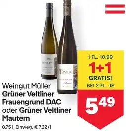 MPreis Weingut Müller Grüner Veltliner Frauengrund DAC oder Grüner Veltliner Mautern Angebot