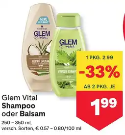 MPreis Glem Vital Shampoo oder Balsam Angebot