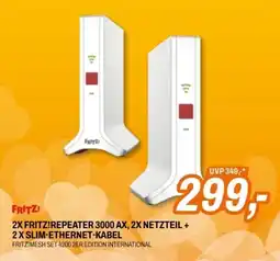 Expert 2x fritz!repeater 3000 ax, 2x netzteil + 2x slim-ethernet-kabel Angebot