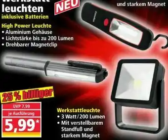 Norma LED Werkstattleuchten Angebot