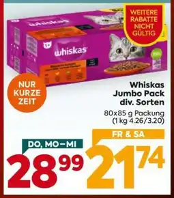Billa Whiskas Jumbo Pack div. Sorten Angebot