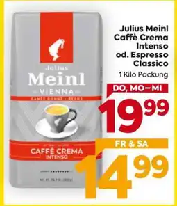 Billa Julius Meinl Caffè Crema Intenso od. Espresso Classico Angebot